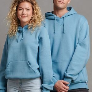 🌼Unisex Blue Dri-Power Fleece Hoodies Cotton Blend Relaxed Fit